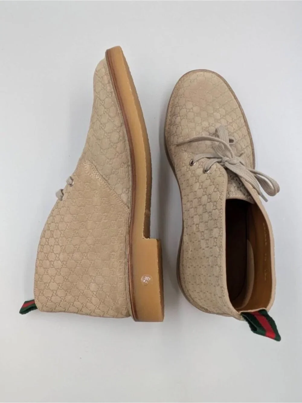 Gucci Men’s GG Monogram Suede Ankle Boots Desert UK9.5 831283